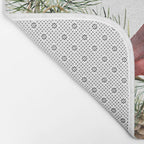 Cardinal Christmas Wreath, Floral Prints Bath Mat Gallery Image 2