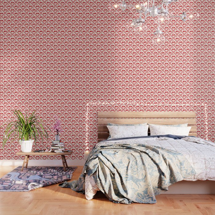 Red Cherries & Beige Checker Wallpaper Gallery Image 3