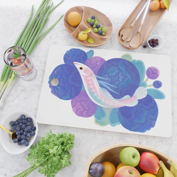 Arowana and peony Cutting Board Gallery Image 2
