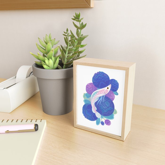 Arowana and peony Mini Art Print Gallery Image 2