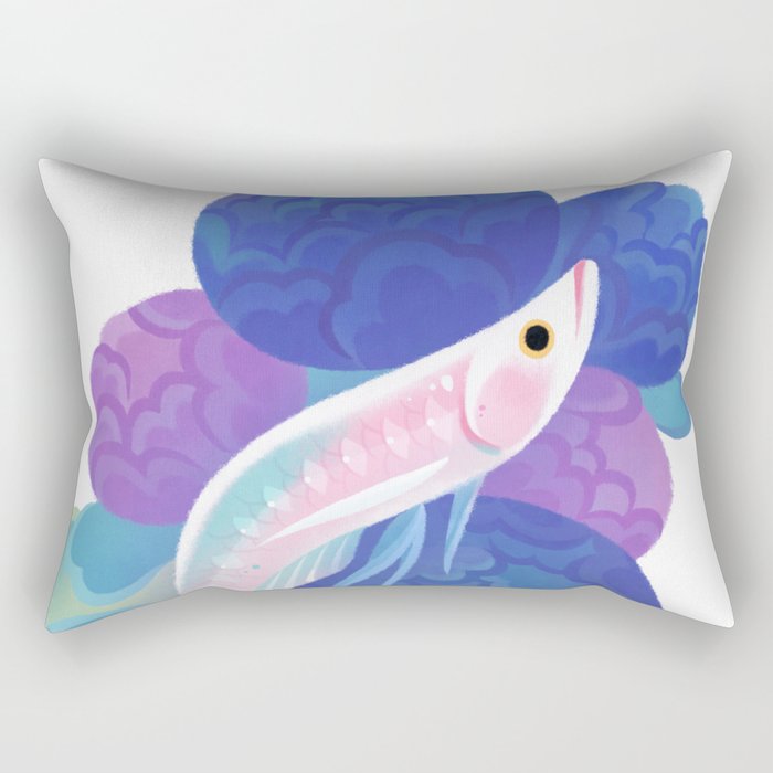 Arowana and peony Rectangular Pillow Gallery Image 1