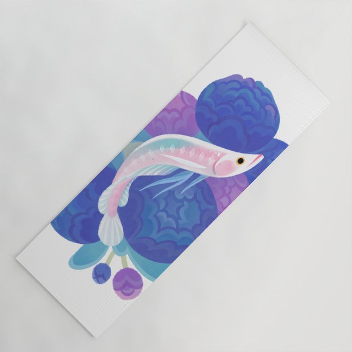 Arowana and peony Yoga Mat Gallery Image 1