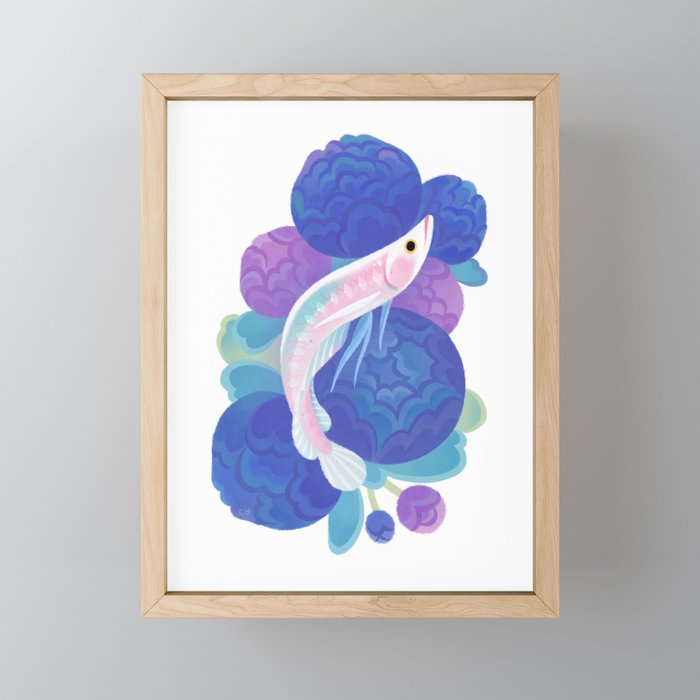 Arowana and peony Mini Art Print Gallery Image 1