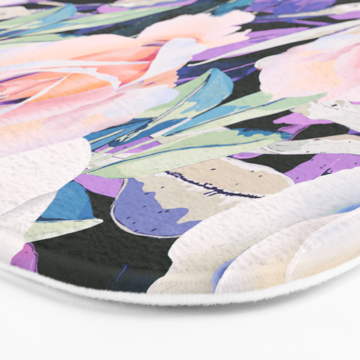 Modern Dark Vibrant Flowery D Bath Mat Gallery Image 3