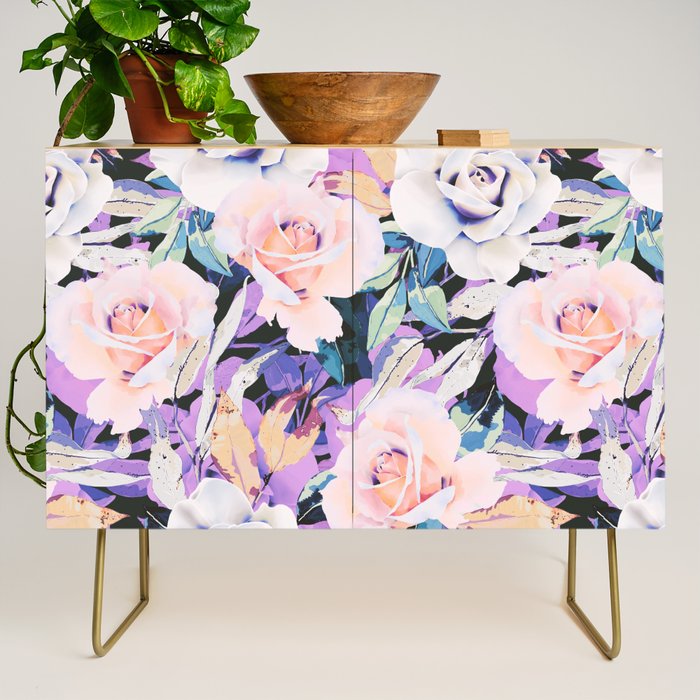 Modern Dark Vibrant Flowery D Credenza Gallery Image 1