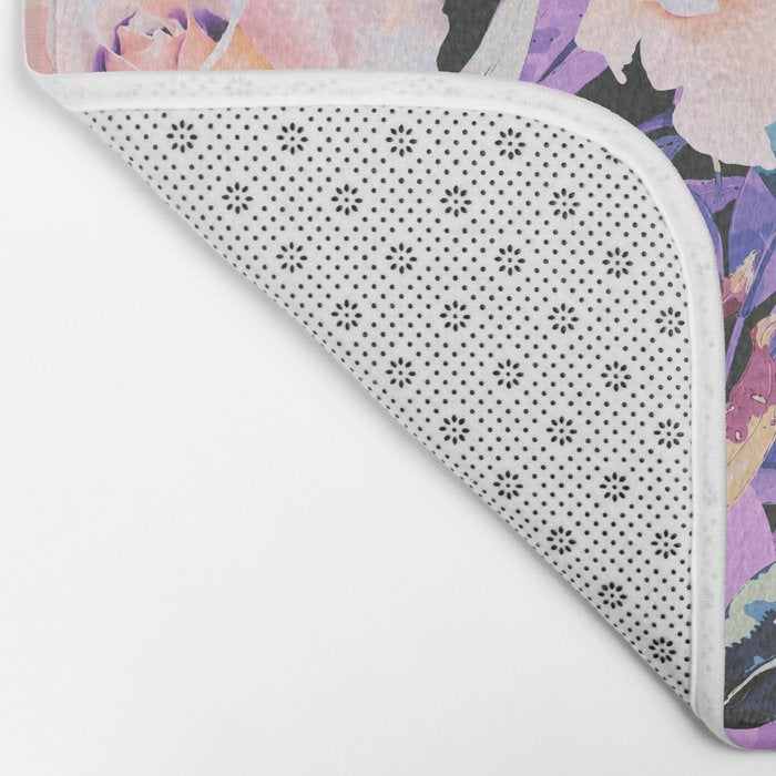 Modern Dark Vibrant Flowery D Bath Mat Gallery Image 2