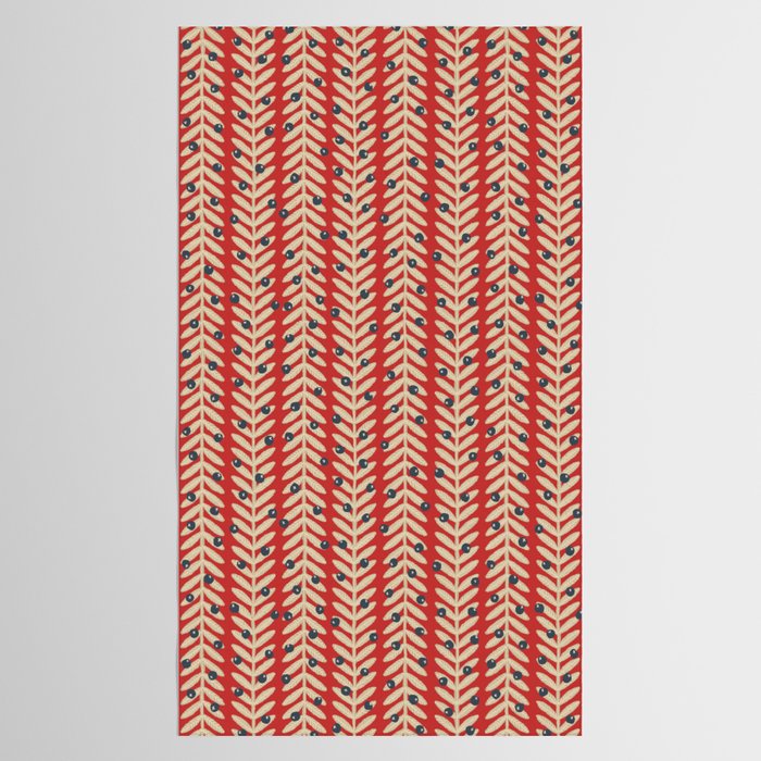 Festive Berries / Red, Beige & Blue Tablecloth Gallery Image 2