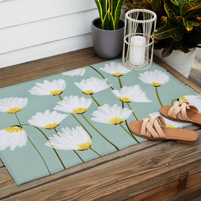 Delicate blooms Outdoor Rug Gallery Image 2