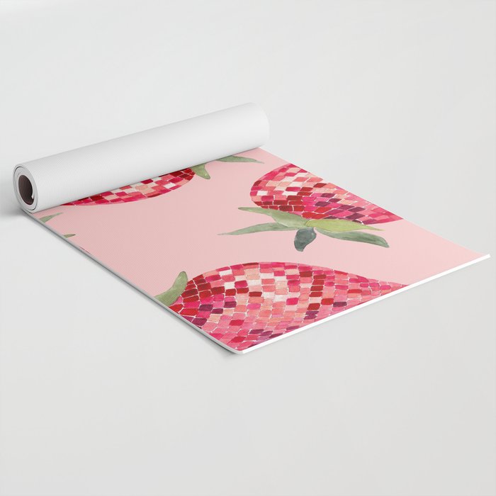 Disco Ball Strawberry Yoga Mat Gallery Image 2