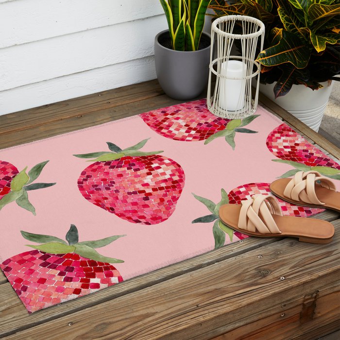 Disco Ball Strawberry Outdoor Rug Gallery Image 2