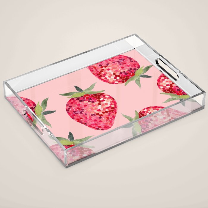 Disco Ball Strawberry Acrylic Tray Gallery Image 1