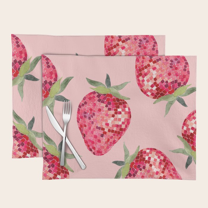 Disco Ball Strawberry Placemat Gallery Image 1