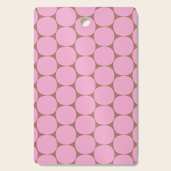 Mid Mod Dots Contemporary Pattern in Pink and Mocha Brown Cutting Board Gallery Image 1