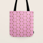 Mid Mod Dots Contemporary Pattern in Pink and Mocha Brown Tote Bag Gallery Image 1