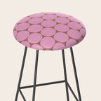 Mid Mod Dots Contemporary Pattern in Pink and Mocha Brown Stool Gallery Image 2