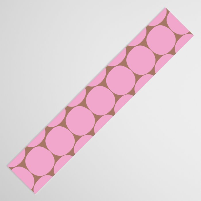 Mid Mod Dots Contemporary Pattern in Pink and Mocha Brown Table Runner Gallery Image 3