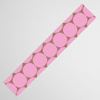 Mid Mod Dots Contemporary Pattern in Pink and Mocha Brown Table Runner Gallery Image 3