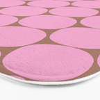 Mid Mod Dots Contemporary Pattern in Pink and Mocha Brown Bath Mat Gallery Image 3