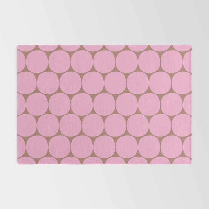 Mid Mod Dots Contemporary Pattern in Pink and Mocha Brown Rug Gallery Image 2