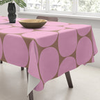 Mid Mod Dots Contemporary Pattern in Pink and Mocha Brown Tablecloth Gallery Image 3