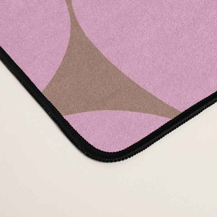 Mid Mod Dots Contemporary Pattern in Pink and Mocha Brown Desk Mat Gallery Image 4