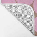 Mid Mod Dots Contemporary Pattern in Pink and Mocha Brown Bath Mat Gallery Image 2