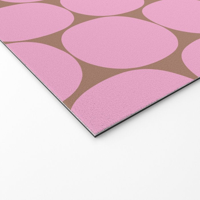 Mid Mod Dots Contemporary Pattern in Pink and Mocha Brown Welcome Mat Gallery Image 2