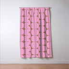 Mid Mod Dots Contemporary Pattern in Pink and Mocha Brown Window Curtain Gallery Image 3