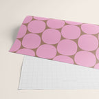 Mid Mod Dots Contemporary Pattern in Pink and Mocha Brown Wrapping Paper Gallery Image 2