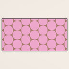 Mid Mod Dots Contemporary Pattern in Pink and Mocha Brown Desk Mat Gallery Image 3
