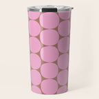Mid Mod Dots Contemporary Pattern in Pink and Mocha Brown Travel Mug Gallery Image 1