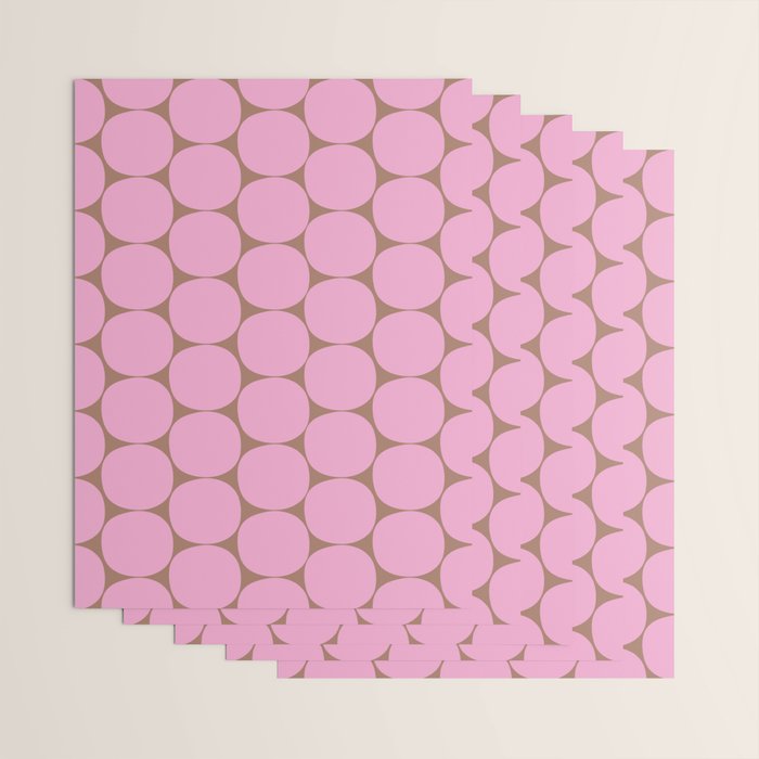 Mid Mod Dots Contemporary Pattern in Pink and Mocha Brown Wrapping Paper Gallery Image 3