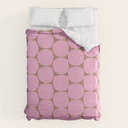 Mid Mod Dots Contemporary Pattern in Pink and Mocha Brown Duvet Cover Gallery Image 6