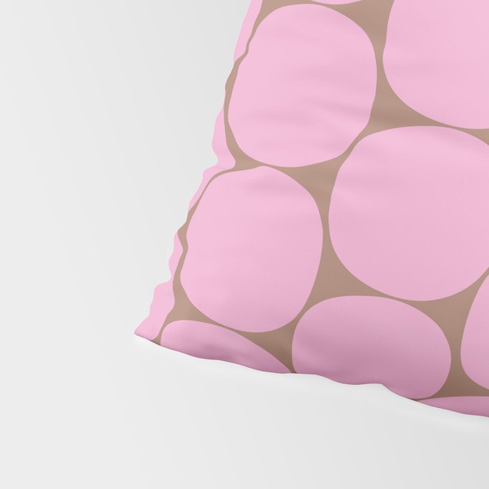 Mid Mod Dots Contemporary Pattern in Pink and Mocha Brown Pillow Sham Gallery Image 4