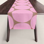 Mid Mod Dots Contemporary Pattern in Pink and Mocha Brown Table Runner Gallery Image 1