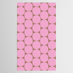 Mid Mod Dots Contemporary Pattern in Pink and Mocha Brown Tablecloth Gallery Image 2