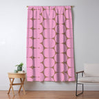 Mid Mod Dots Contemporary Pattern in Pink and Mocha Brown Window Curtain Gallery Image 5