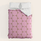 Mid Mod Dots Contemporary Pattern in Pink and Mocha Brown Comforter Gallery Image 6