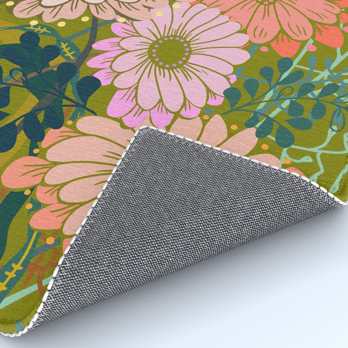 Vintage Bouquet of flowers in warm green colors Rug Gallery Image 4