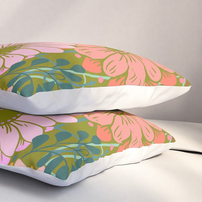 Vintage Bouquet of flowers in warm green colors Pillow Sham Gallery Image 3