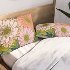 Vintage Bouquet of flowers in warm green colors Pillow Sham Gallery Image 2