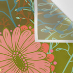 Vintage Bouquet of flowers in warm green colors Wall Tapestry Gallery Image 3