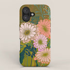 Vintage Bouquet of flowers in warm green colors iPhone Case Gallery Image 1