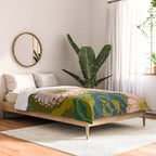 Vintage Bouquet of flowers in warm green colors Comforter Gallery Image 2
