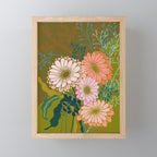 Vintage Bouquet of flowers in warm green colors Mini Art Print Gallery Image 1