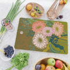 Vintage Bouquet of flowers in warm green colors Cutting Board Gallery Image 2