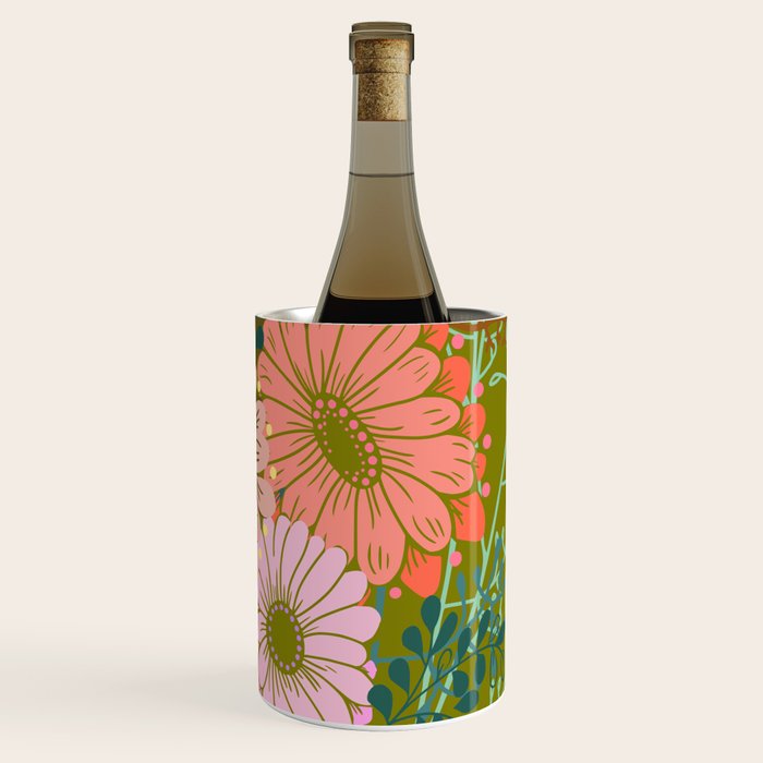 Vintage Bouquet of flowers in warm green colors Wine Chiller Gallery Image 3