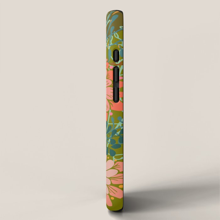Vintage Bouquet of flowers in warm green colors iPhone Case Gallery Image 2