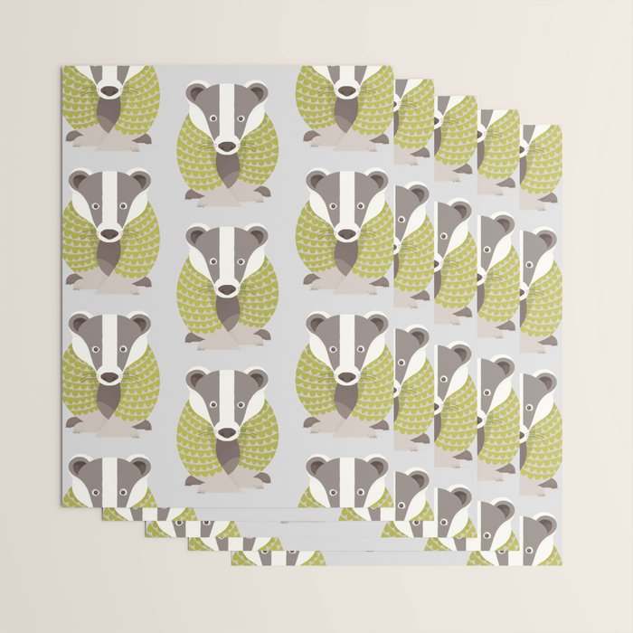 Whimsical Badger Wrapping Paper Gallery Image 3