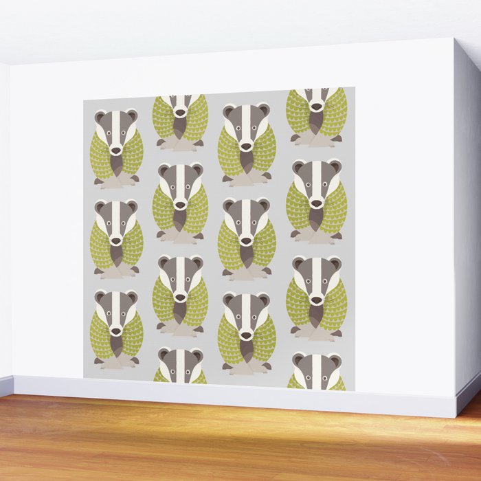 Whimsical Badger Wall Mural Gallery Image 2